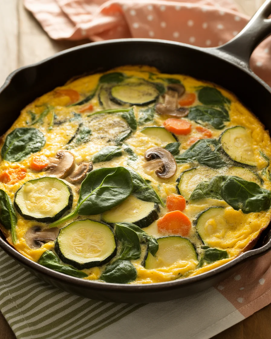 Roasted Vegetable Frittata with Spinach & Tomato