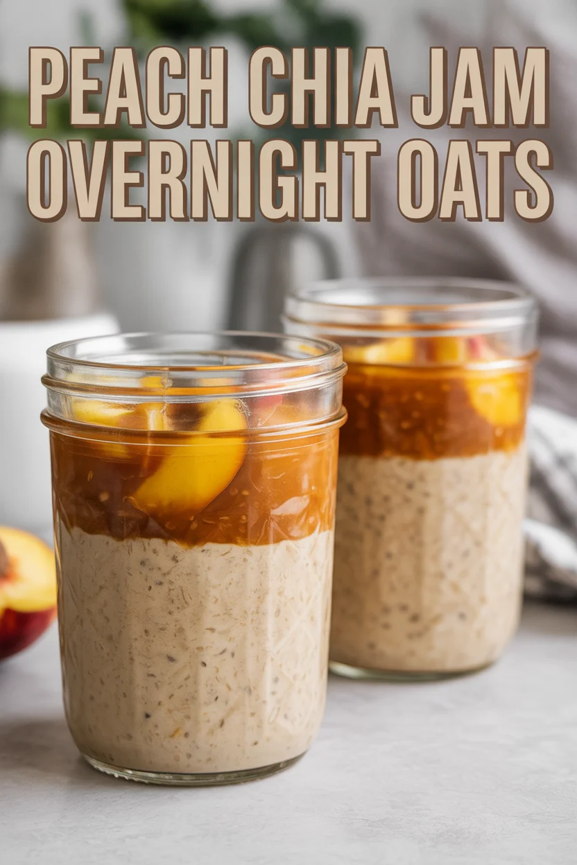 peach chia jam overnight oats