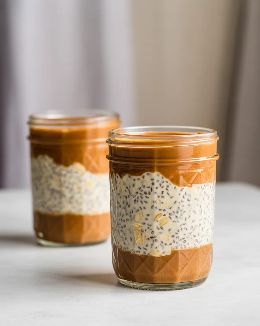 peach chia jam overnight oats