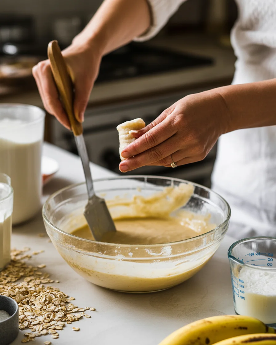 banana oat pancakes