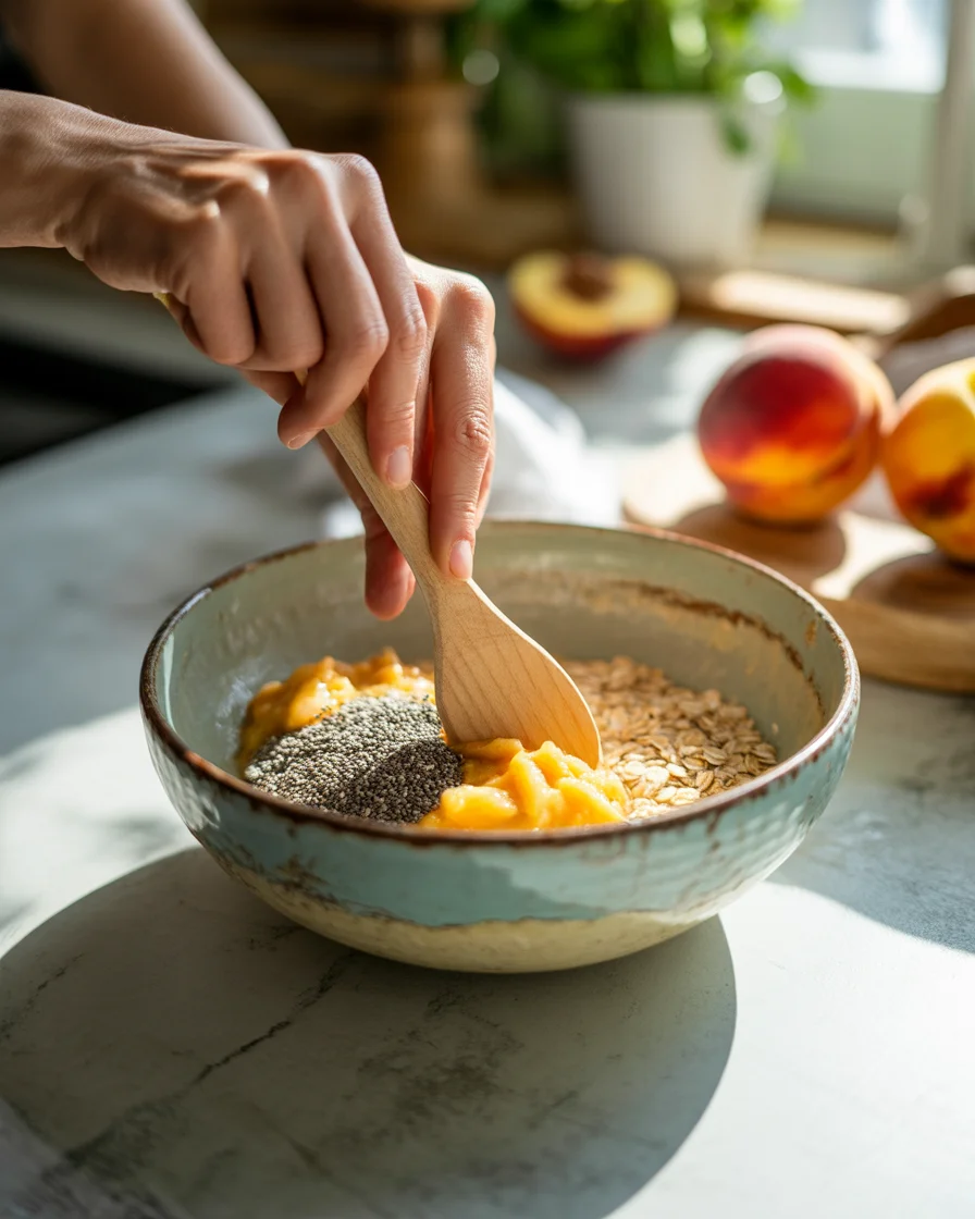 Peach Chia Jam Overnight Oats