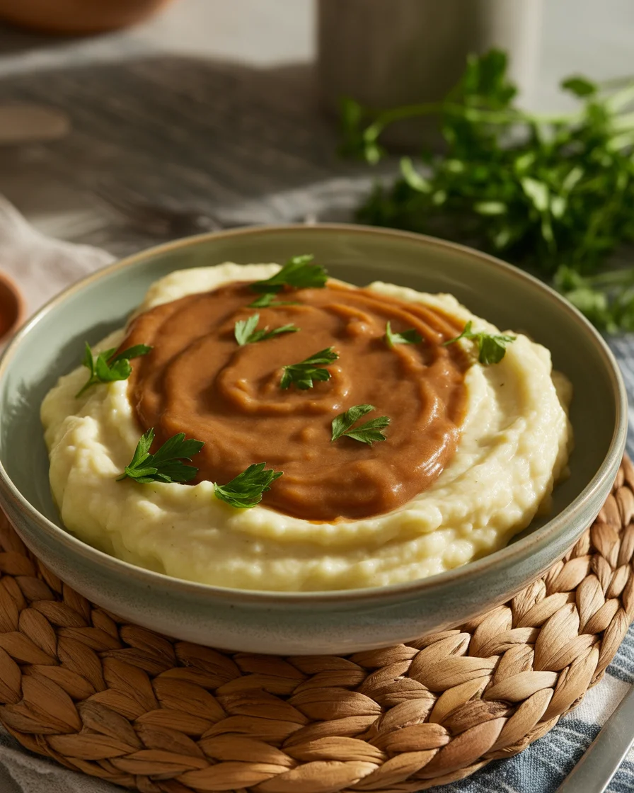 Cauliflower Mash with Keto Gravy