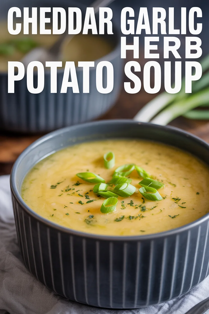 Cheddar Garlic Herb Potato Soup