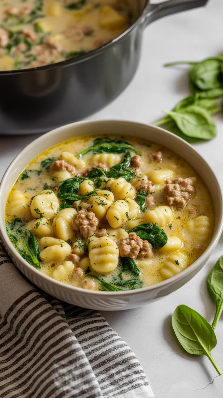 Creamy Italian Sausage Gnocchi Soup