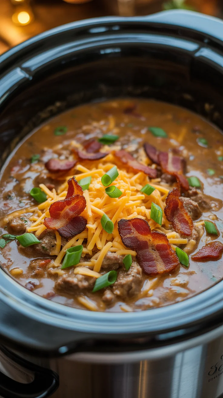 Crockpot Cheeseburger Soup