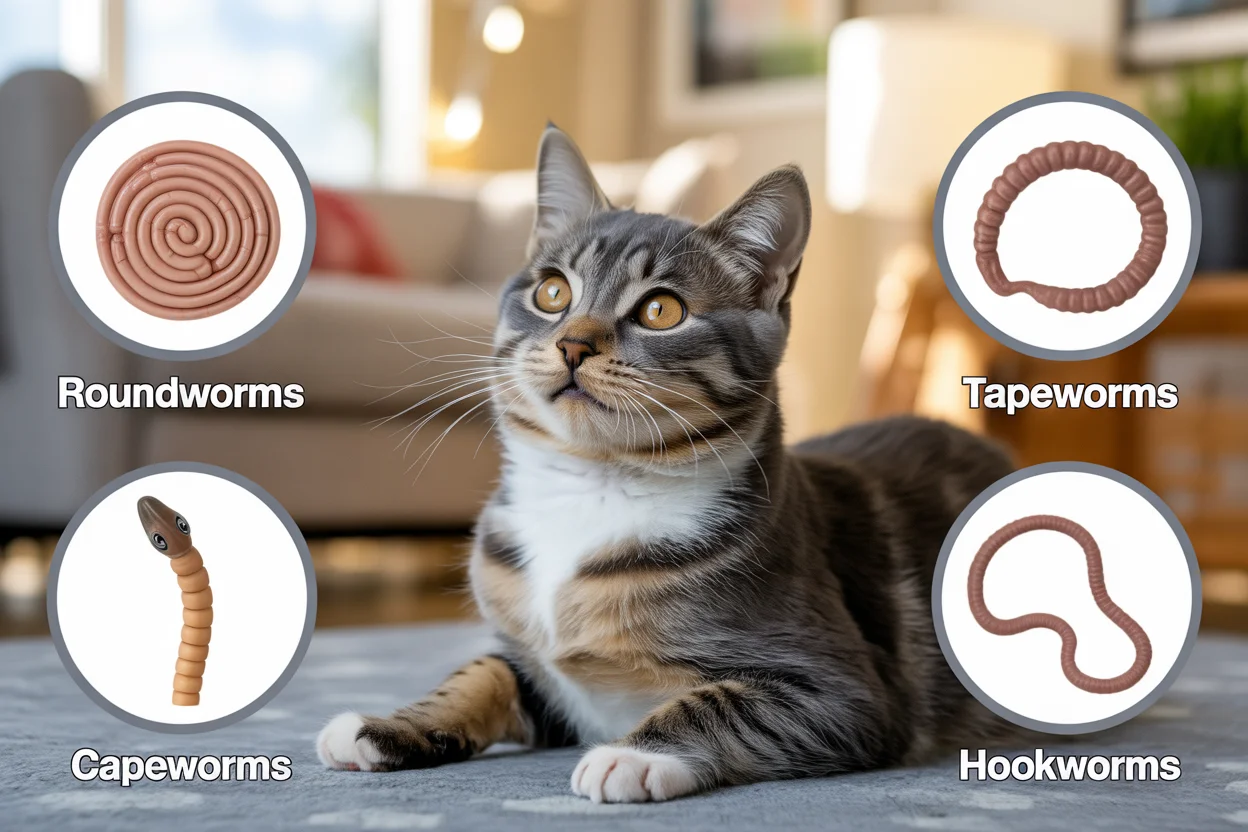 symptoms of worms in cats