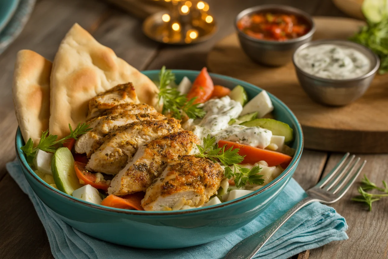 Hearty Greek Chicken Bowl with Tzatziki That's Deliciously Healthy