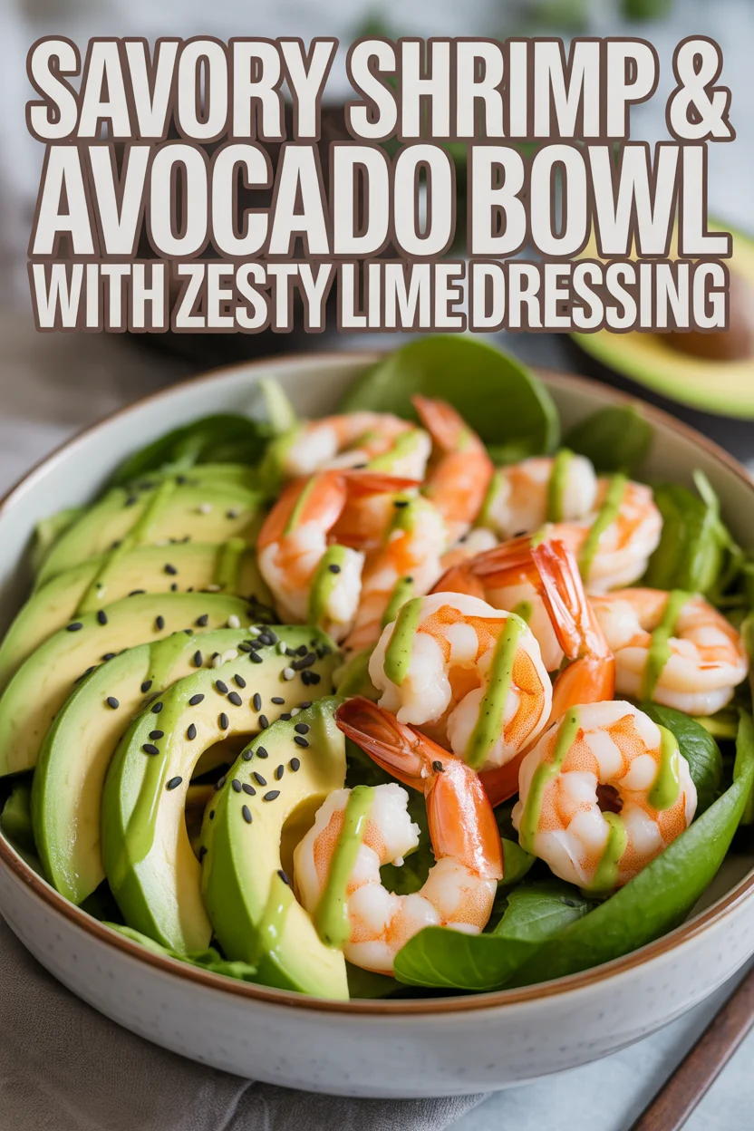 Savory Shrimp & Avocado Bowl with Zesty Lime Dressing