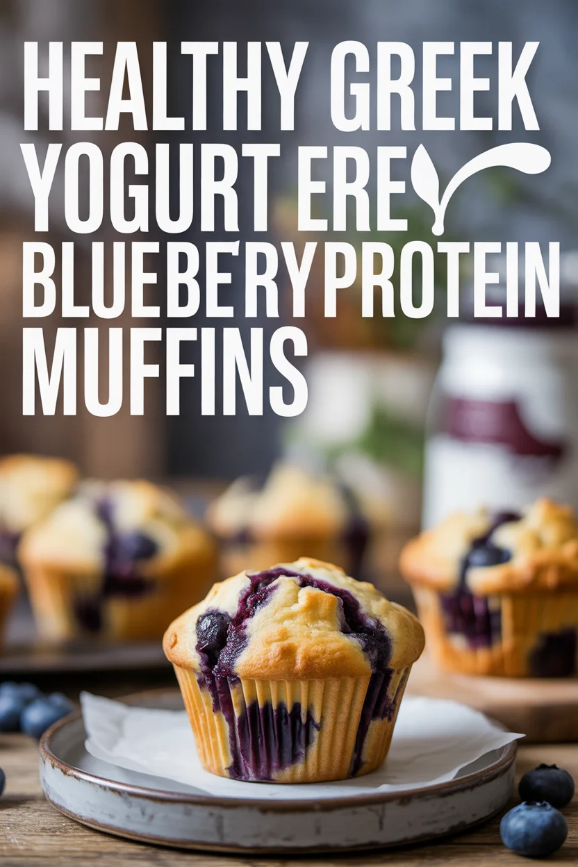 Healthy Greek Yogurt Blueberry Protein Muffins