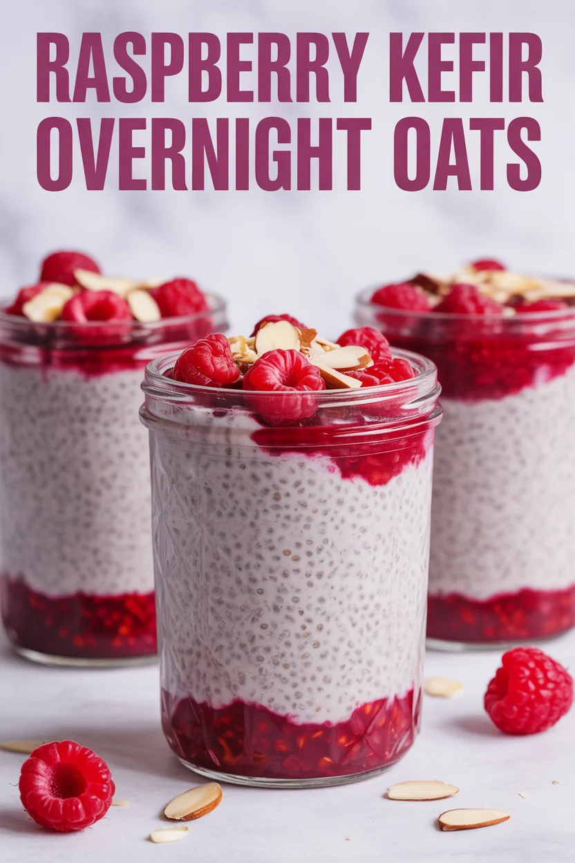 Raspberry Kefir Overnight Oats