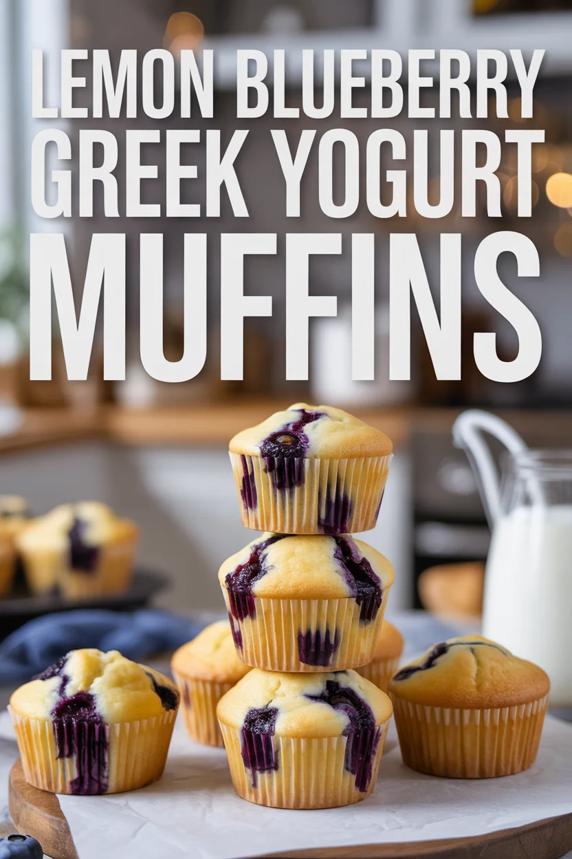 Lemon Blueberry Greek Yogurt Muffins