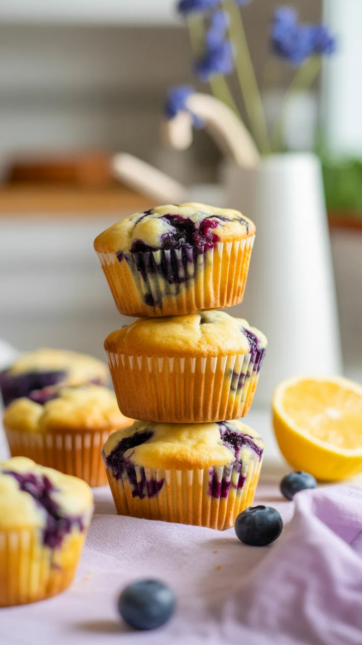 Lemon Blueberry Greek Yogurt Muffins