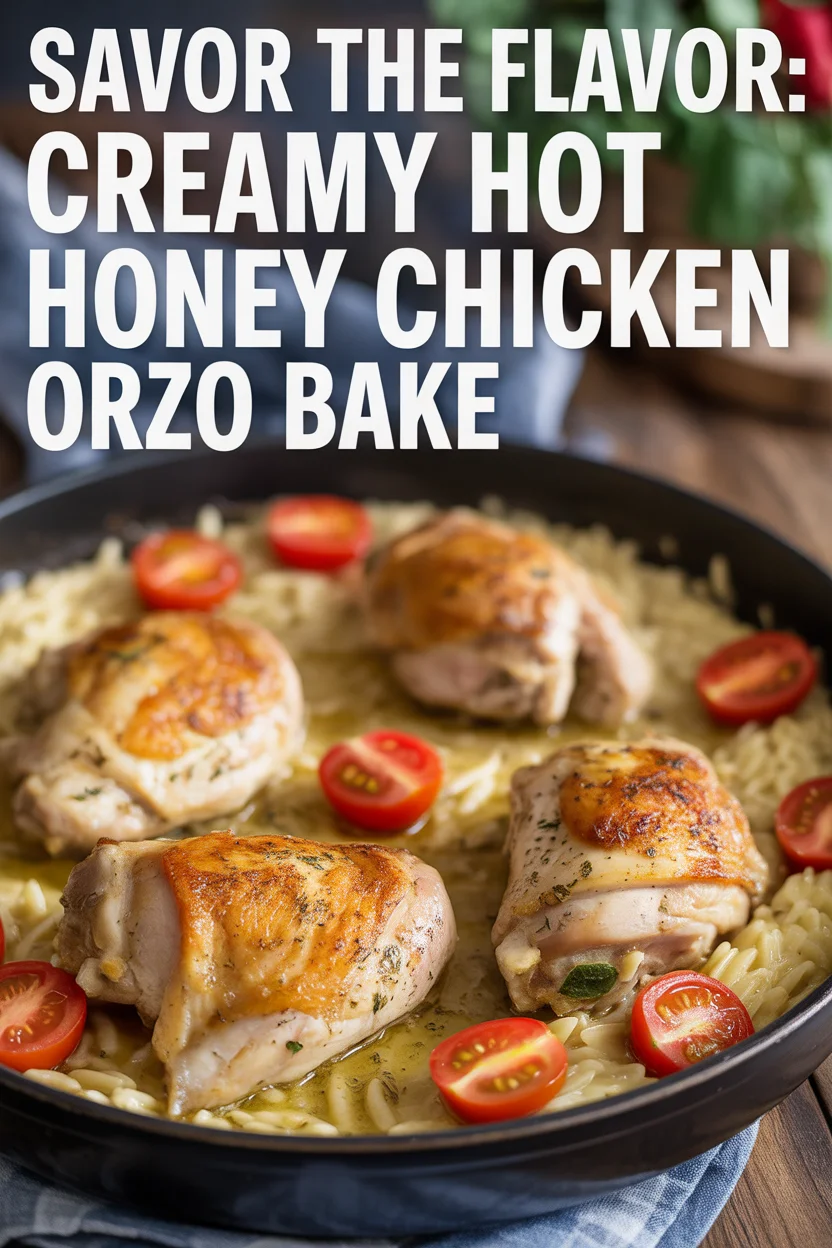 Savor the Flavor: Creamy Hot Honey Chicken Orzo Bake