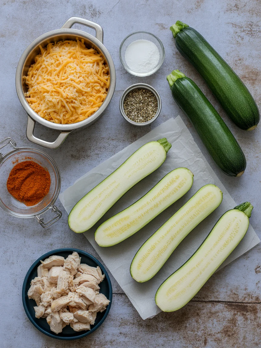 Irresistible Cheesy Buffalo Chicken Zucchini Boats - Low Carb Delight