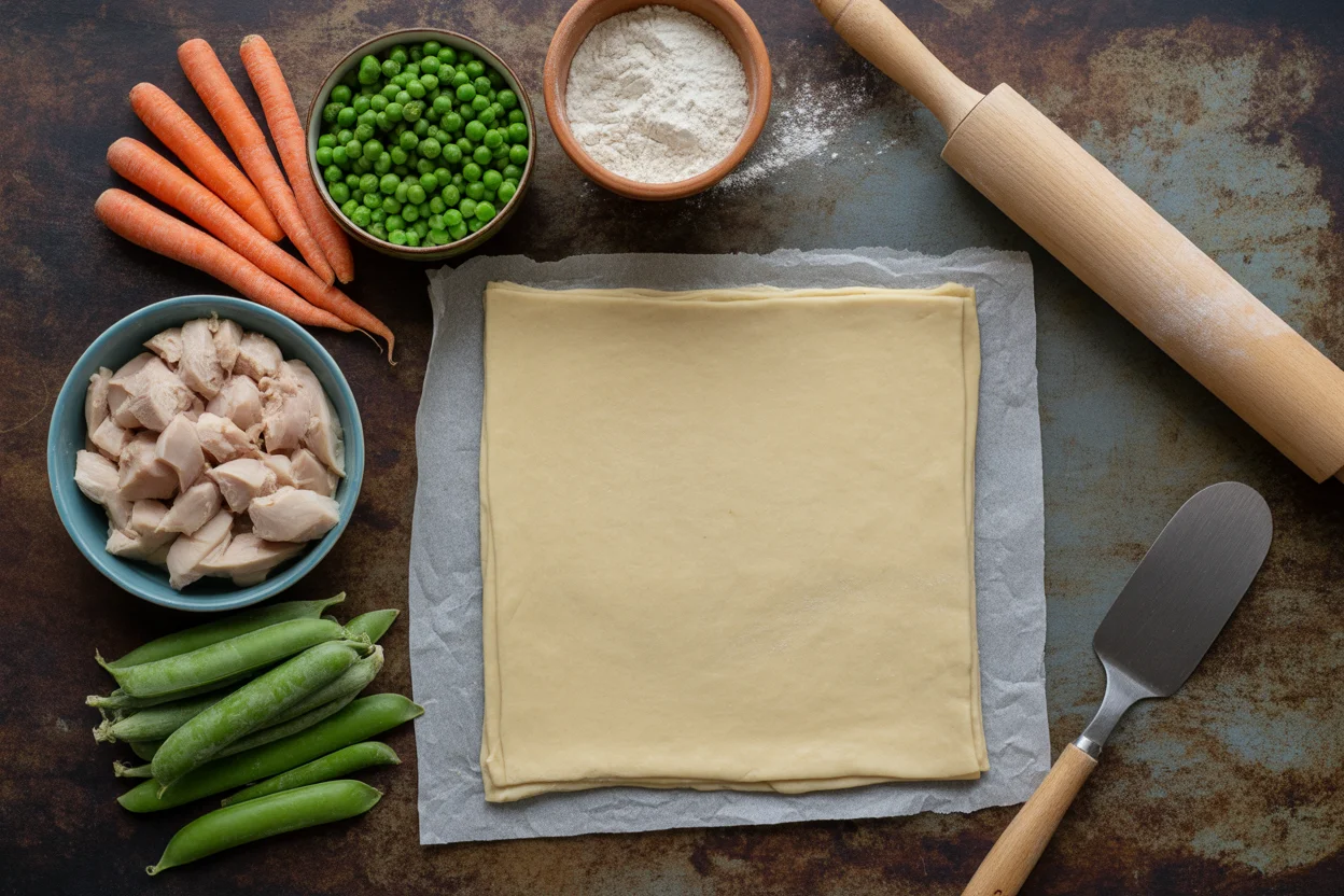 Deliciously Lightened Chicken Pot Pie with Phyllo Crust