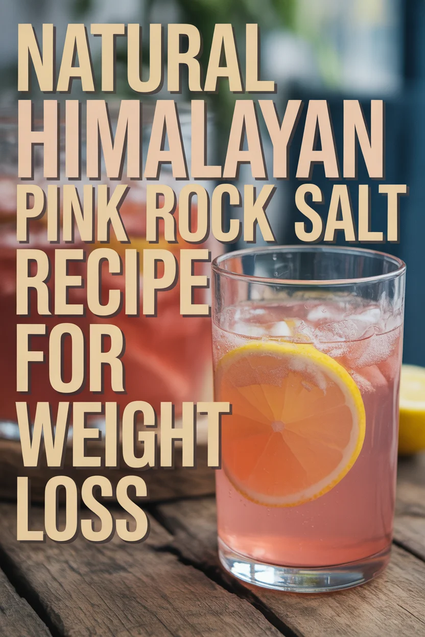 A Pinterest style image of a Natural Himalayan pink rock salt recipe for weight loss