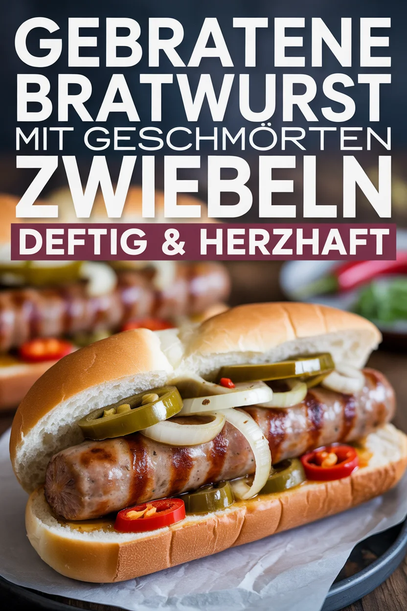 Gebratene Bratwurst mit geschmorten Zwiebeln – Deftig & Herzhaft