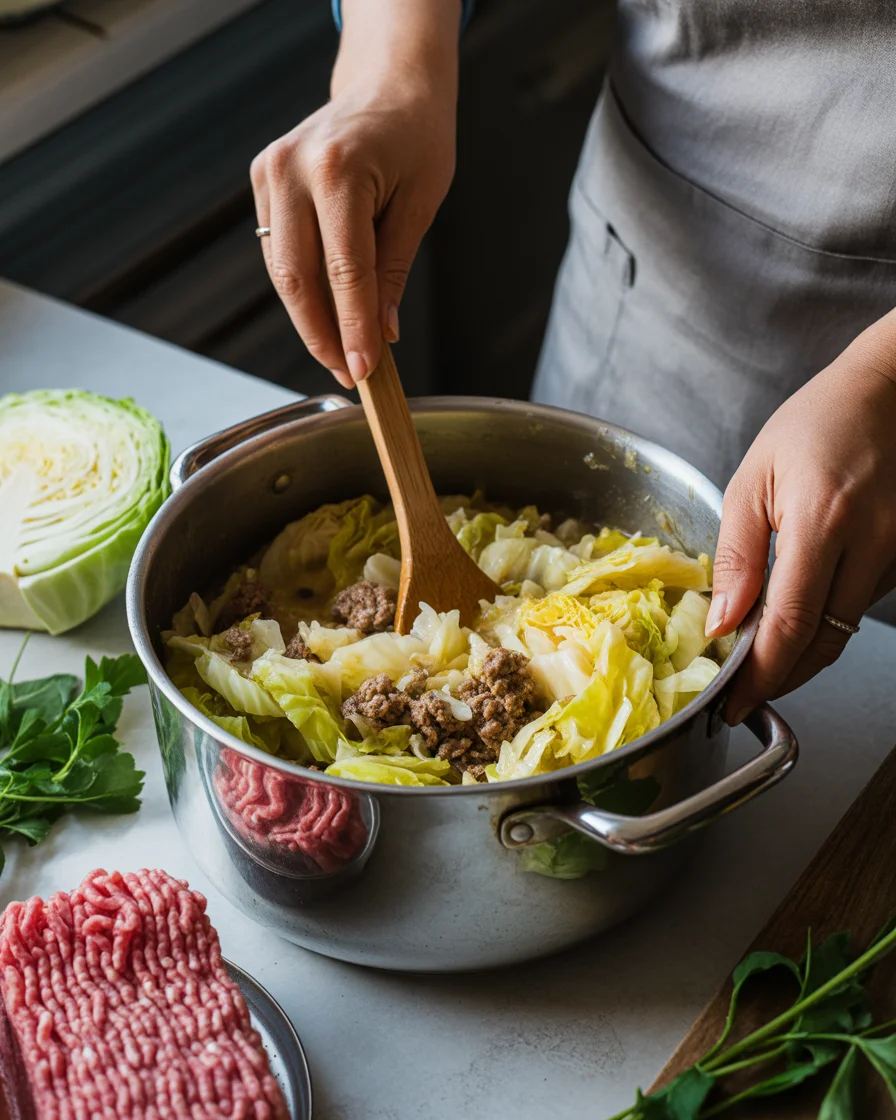 One Pot Unstuffed Cabbage Rolls