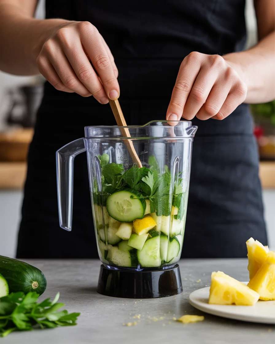 Cucumber, Parsley, Pineapple and Lemon Smoothie
