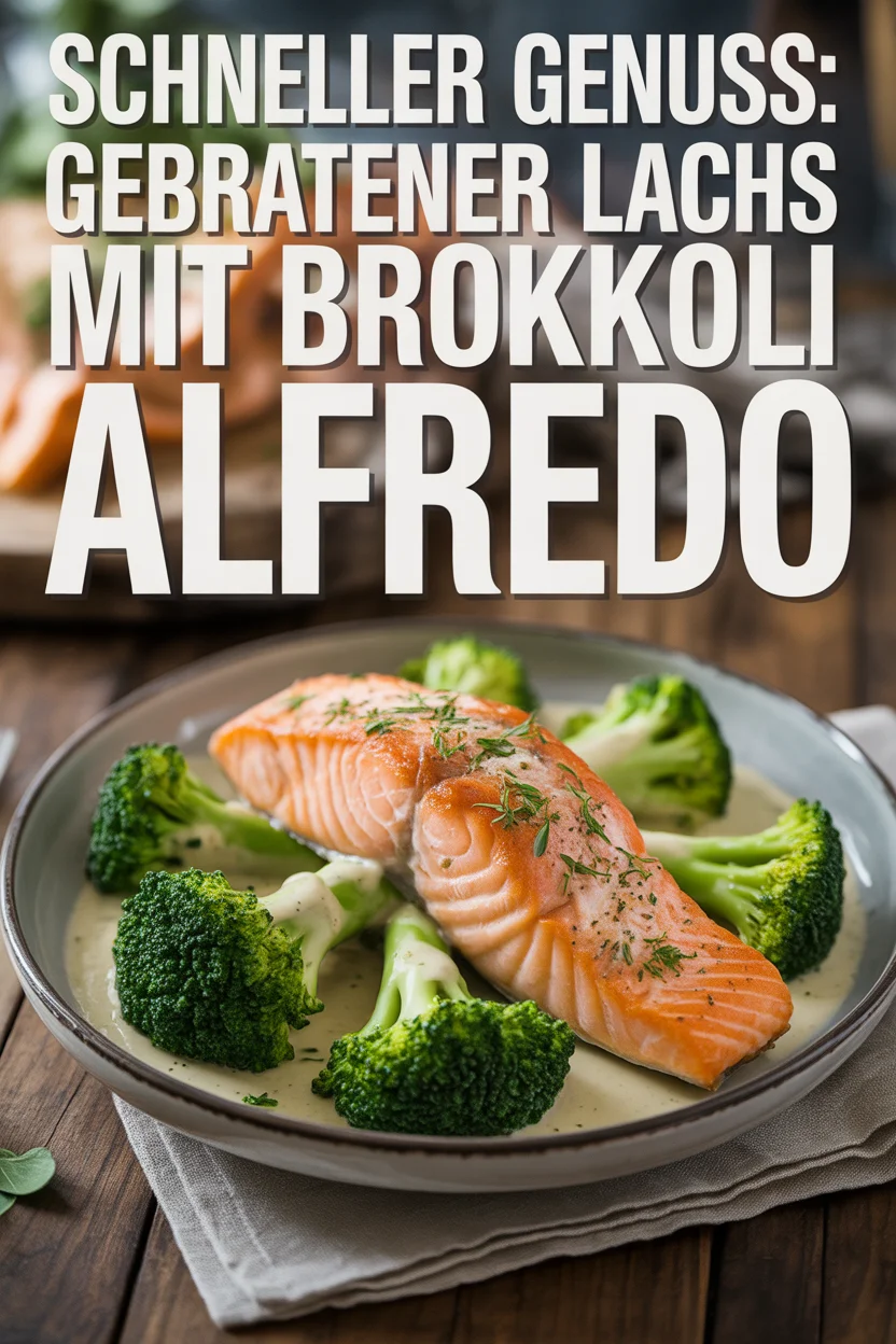 Gebratener Lachs mit Brokkoli Alfredo
