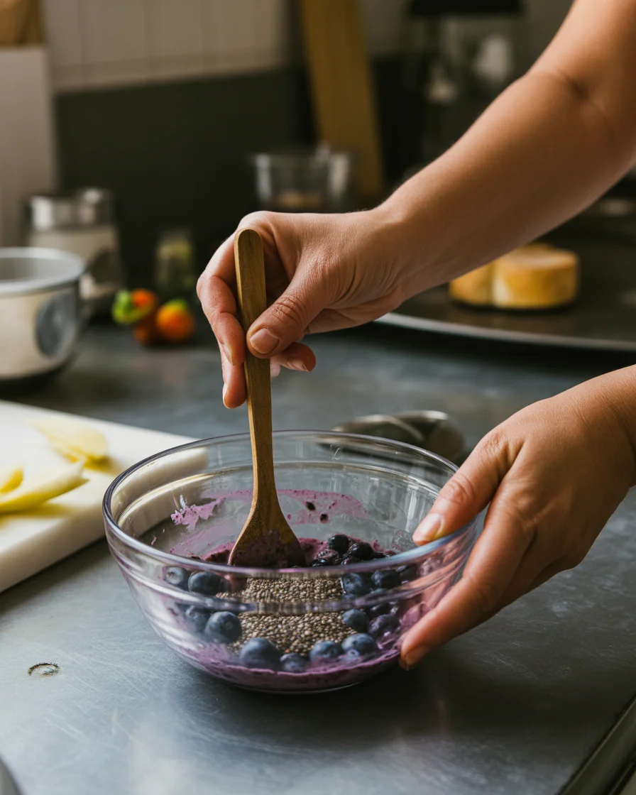 no-bake blueberry chia seed pie