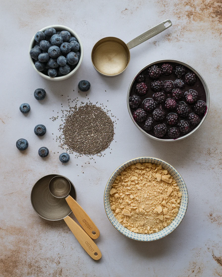 no-bake blueberry chia seed pie