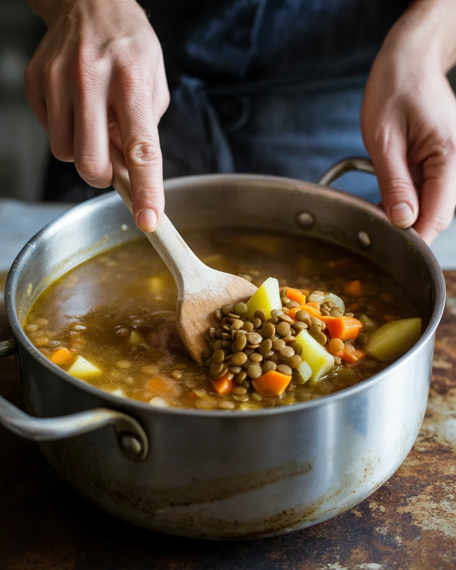 hearty lentil and potato soup