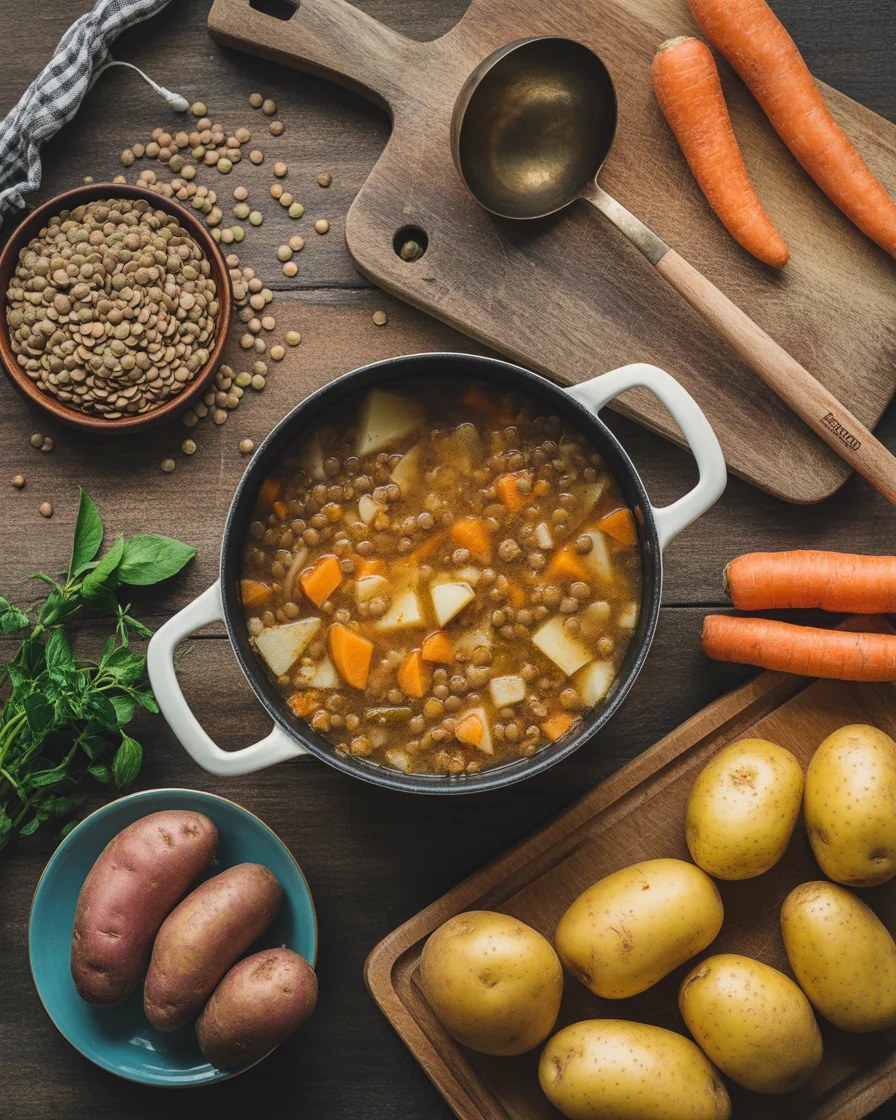hearty lentil and potato soup