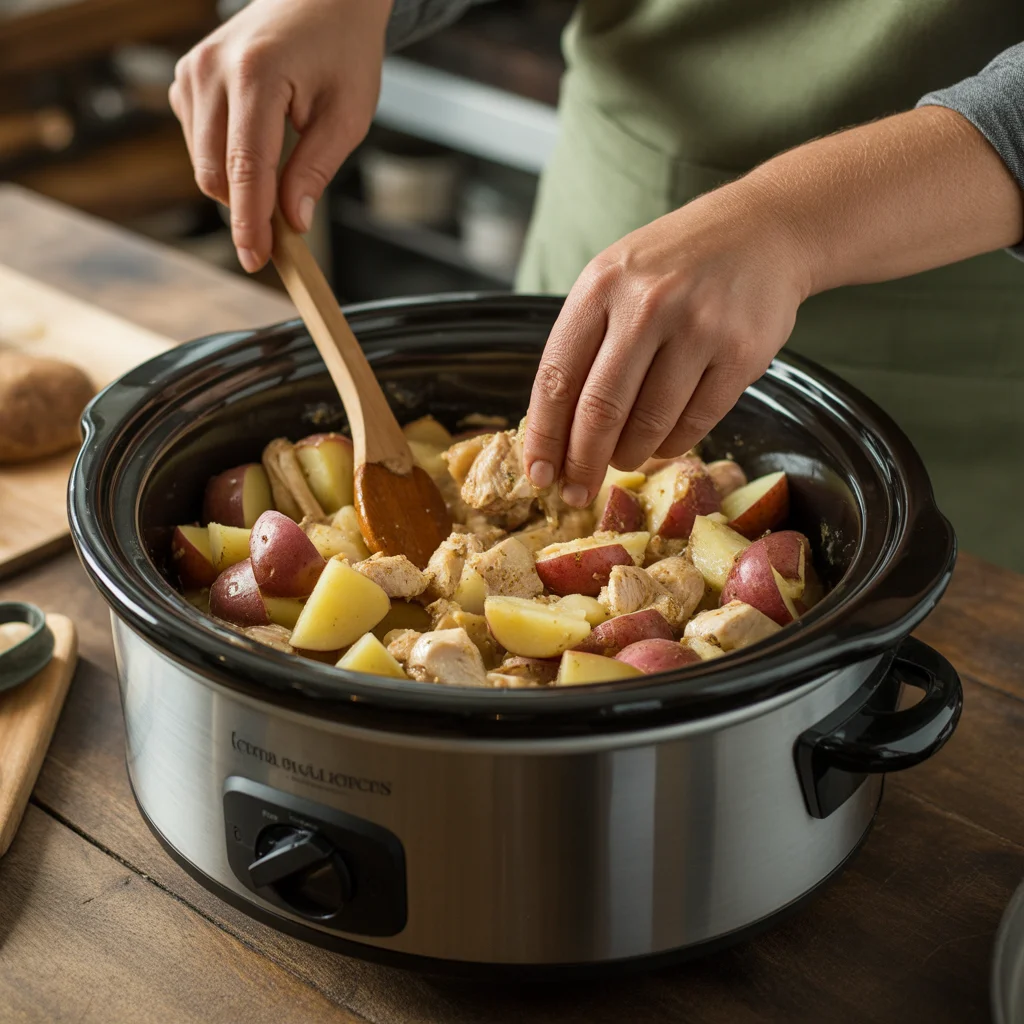 Garlic Parmesan Crockpot Chicken and Potatoes Recipe