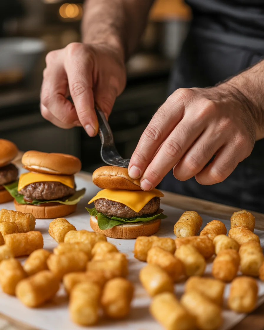 Mini Tater Tot Cheeseburgers