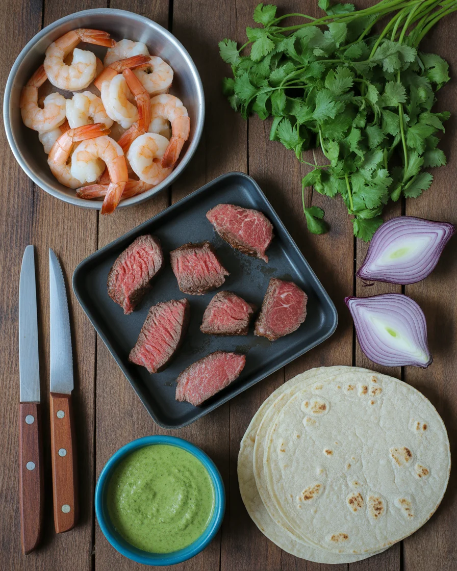 Shrimp and Steak Tacos