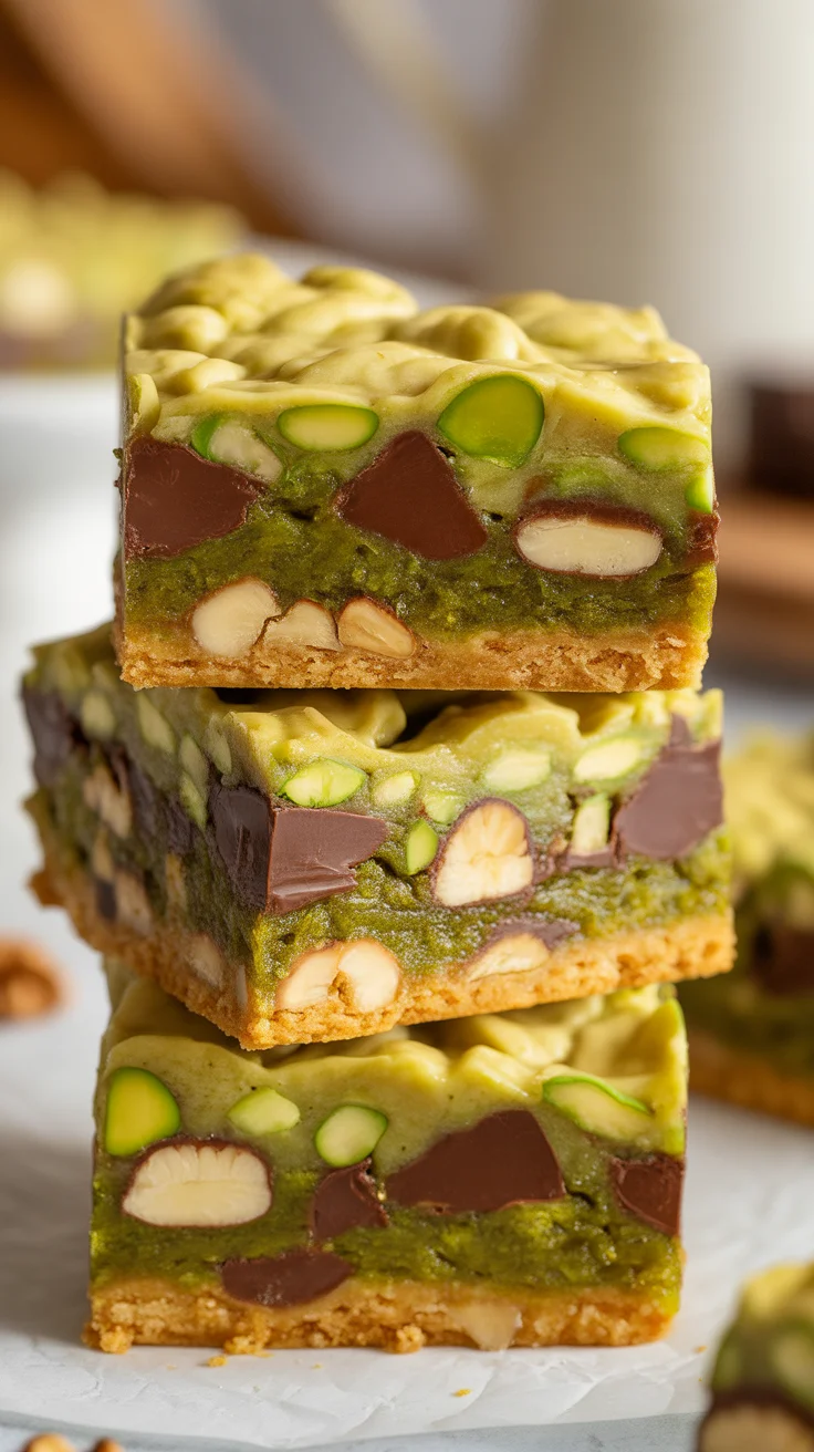 Pistachio Seven Layer Cookie Bars