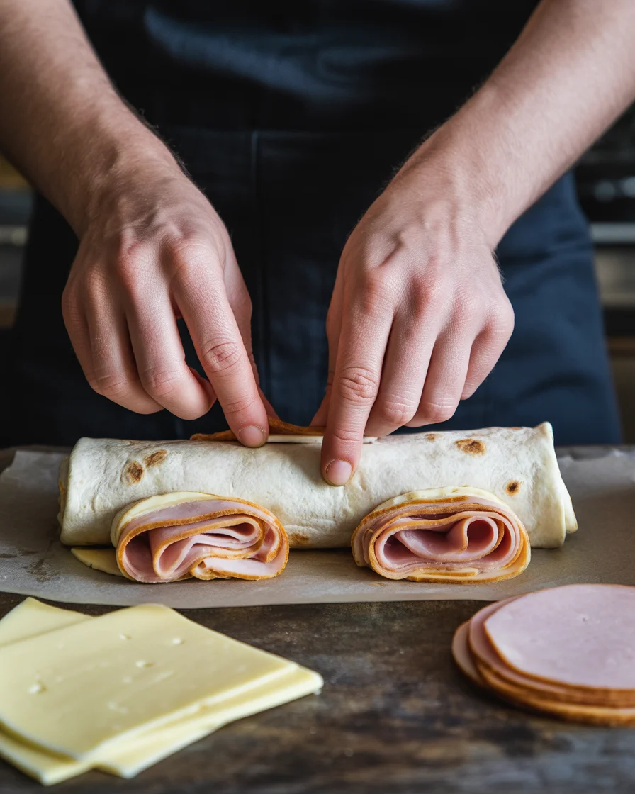 Easy Air Fryer Hot Ham and Cheese Wraps
