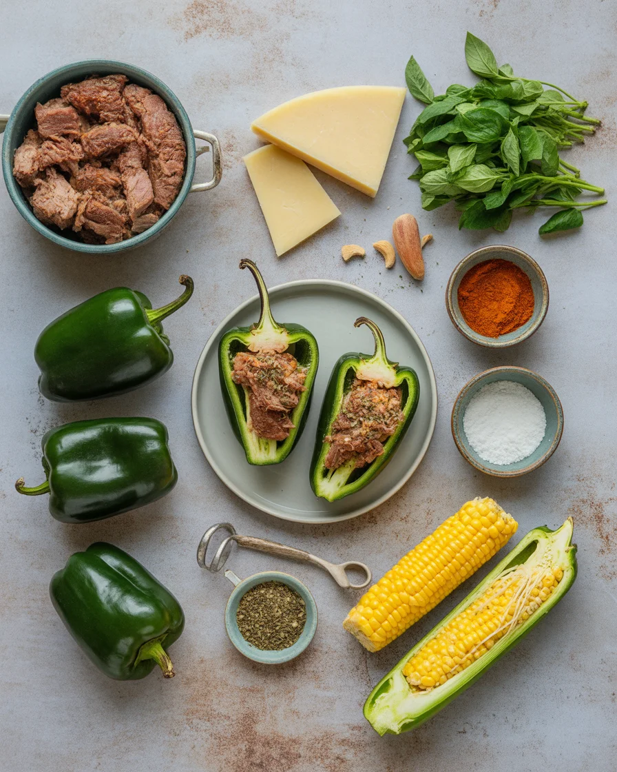 Crock-pot Carnitas stuffed poblano peppers