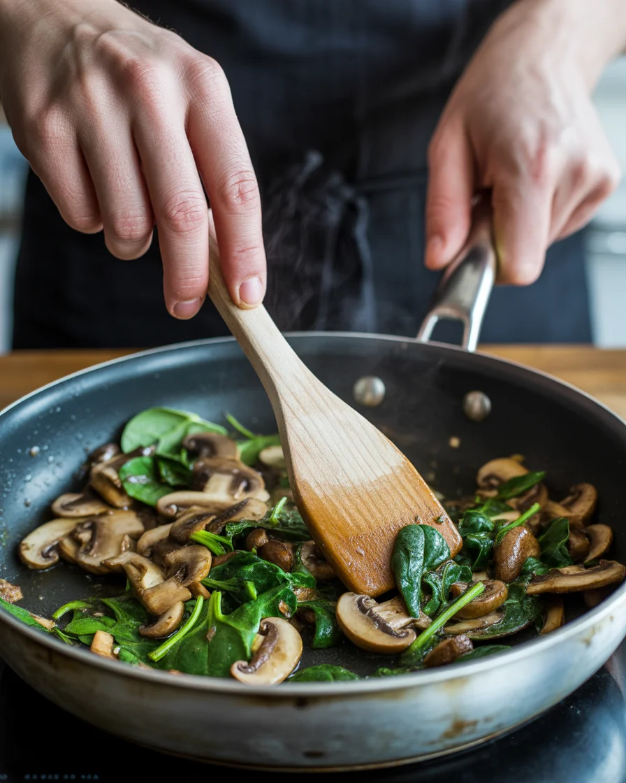 Whole30 Mushroom-Spinach Scrambled Eggs