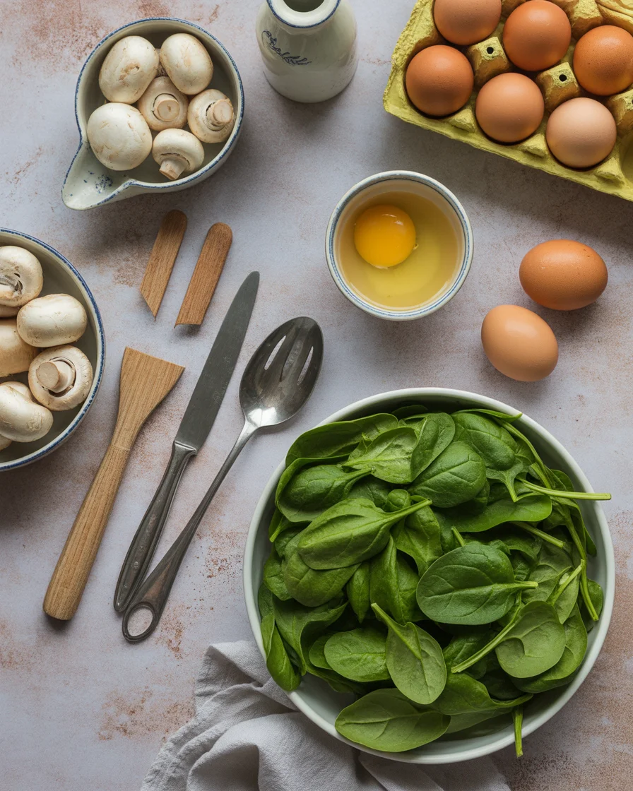 Whole30 Mushroom-Spinach Scrambled Eggs