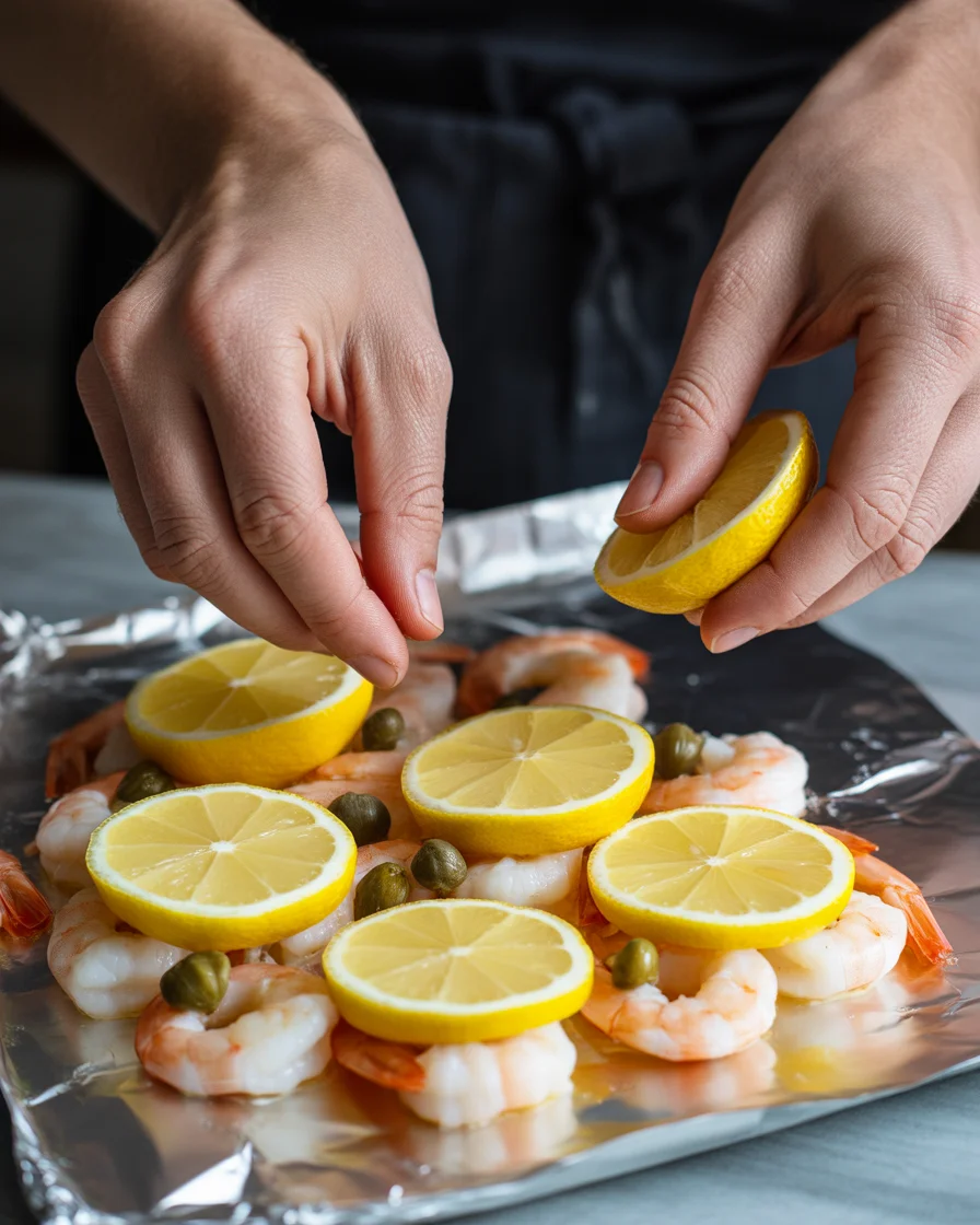 Paleo Shrimp Piccata Foil Packets