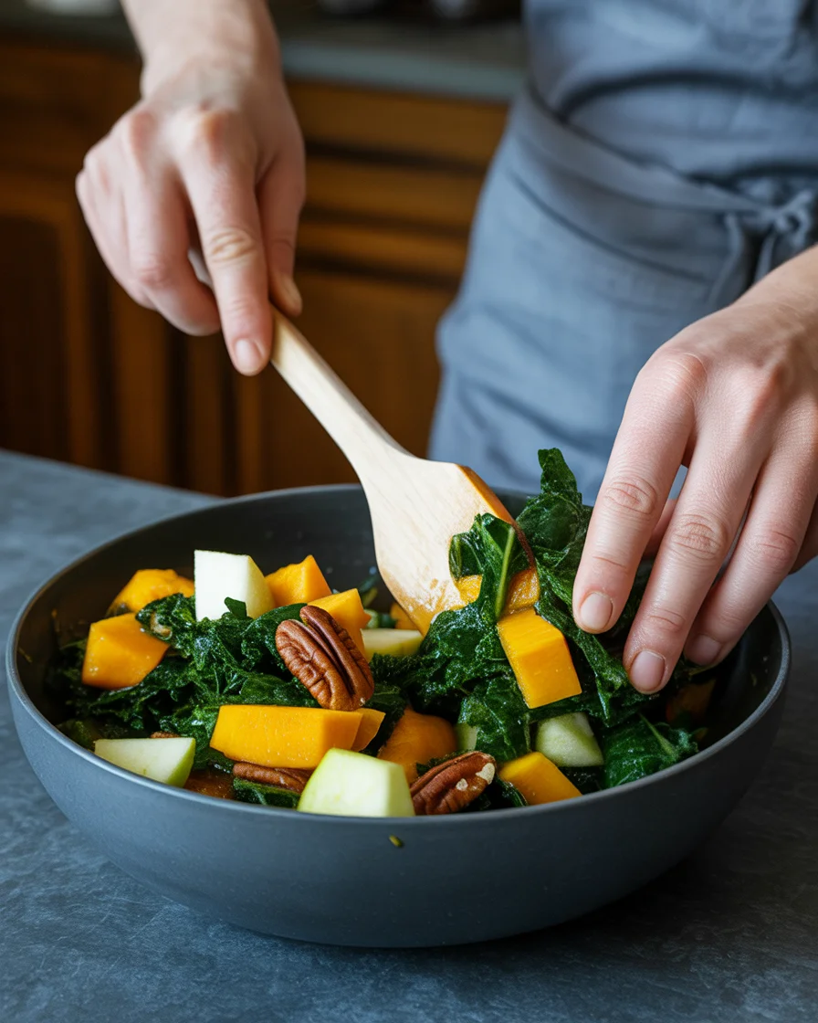 Autumn Kale Salad with Chicken