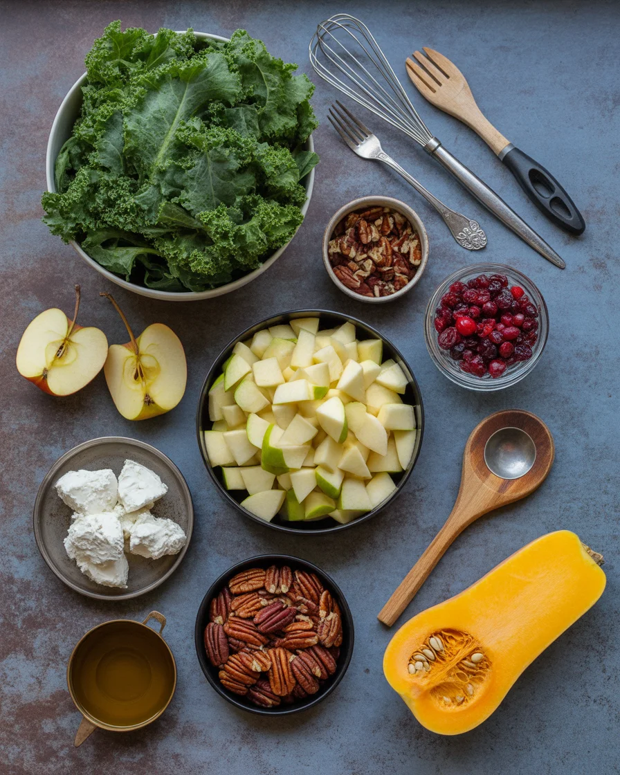 Autumn Kale Salad with Chicken