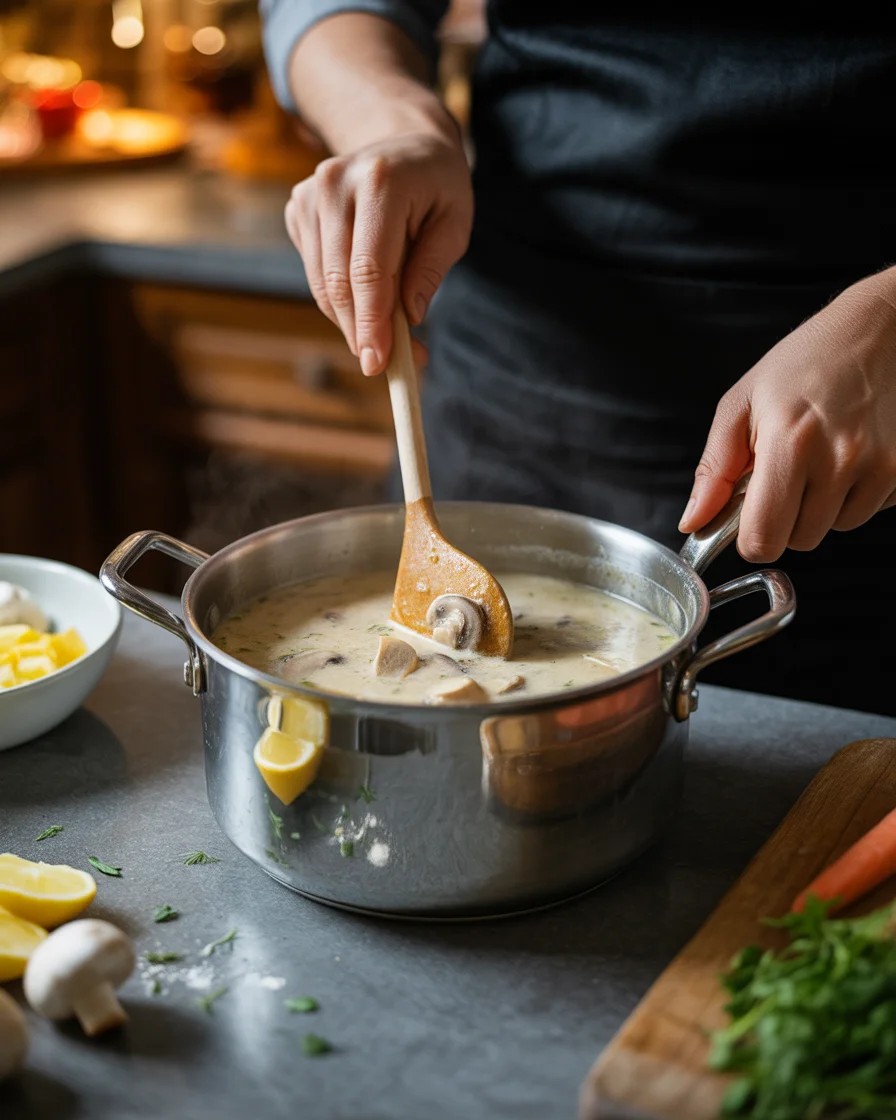 Warm & Cozy Creamy Chicken and Mushroom Soup Recipe to Savor