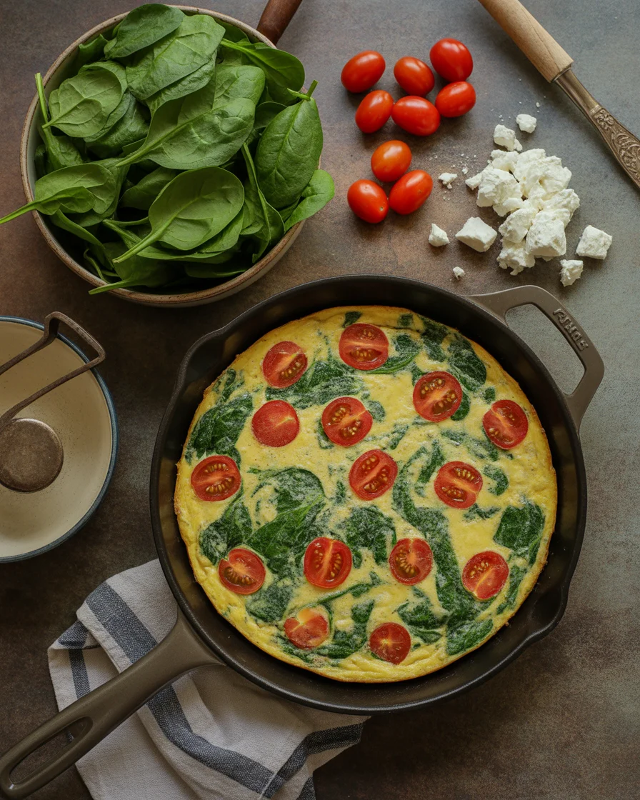 Delicious Spinach Feta Frittata Recipe