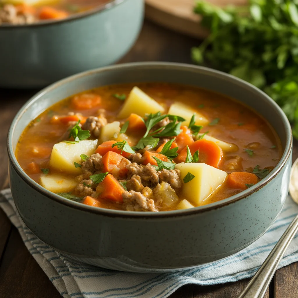 Hearty Crockpot Cheeseburger Soup for Cozy Nights