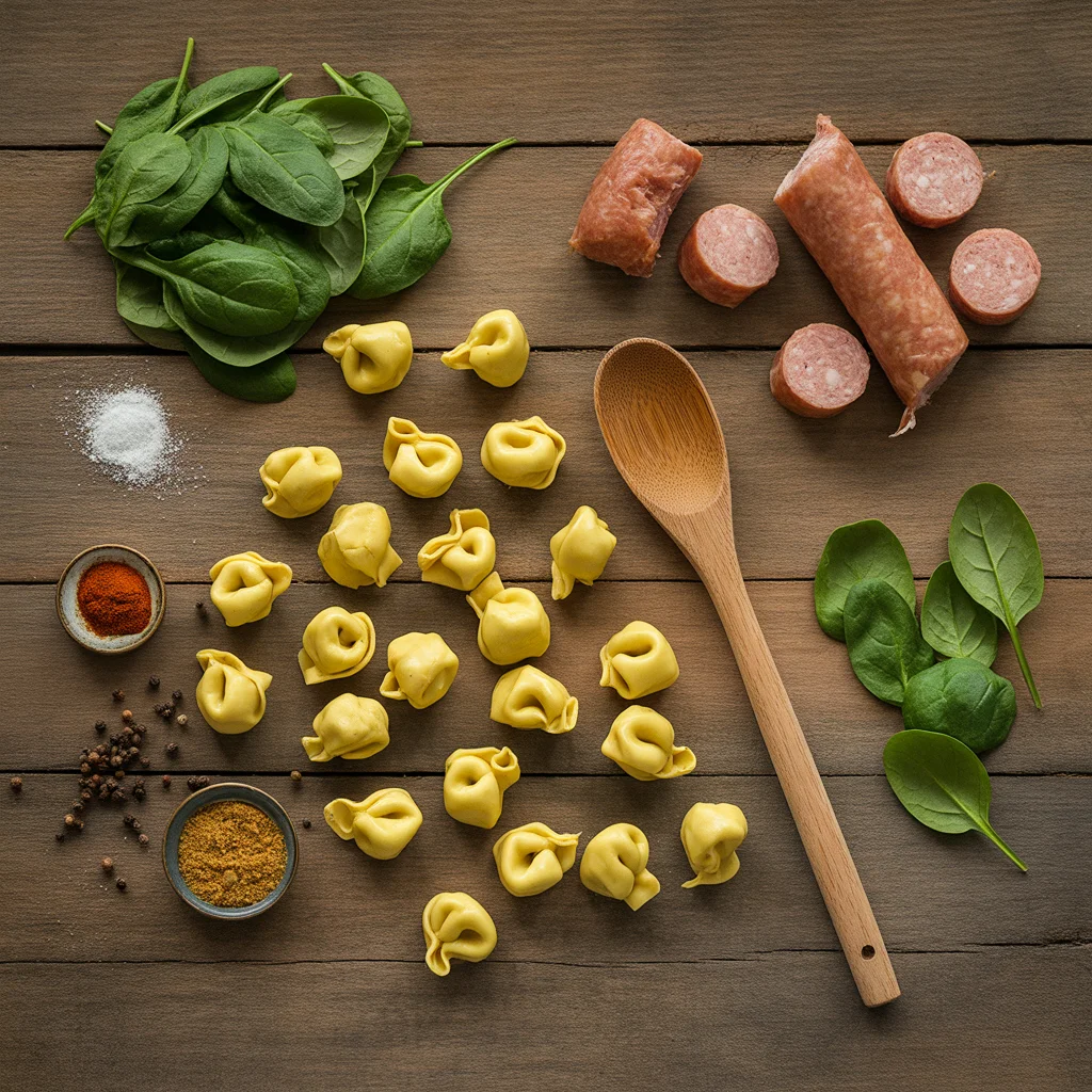 Crockpot Cheese Tortellini and Sausage