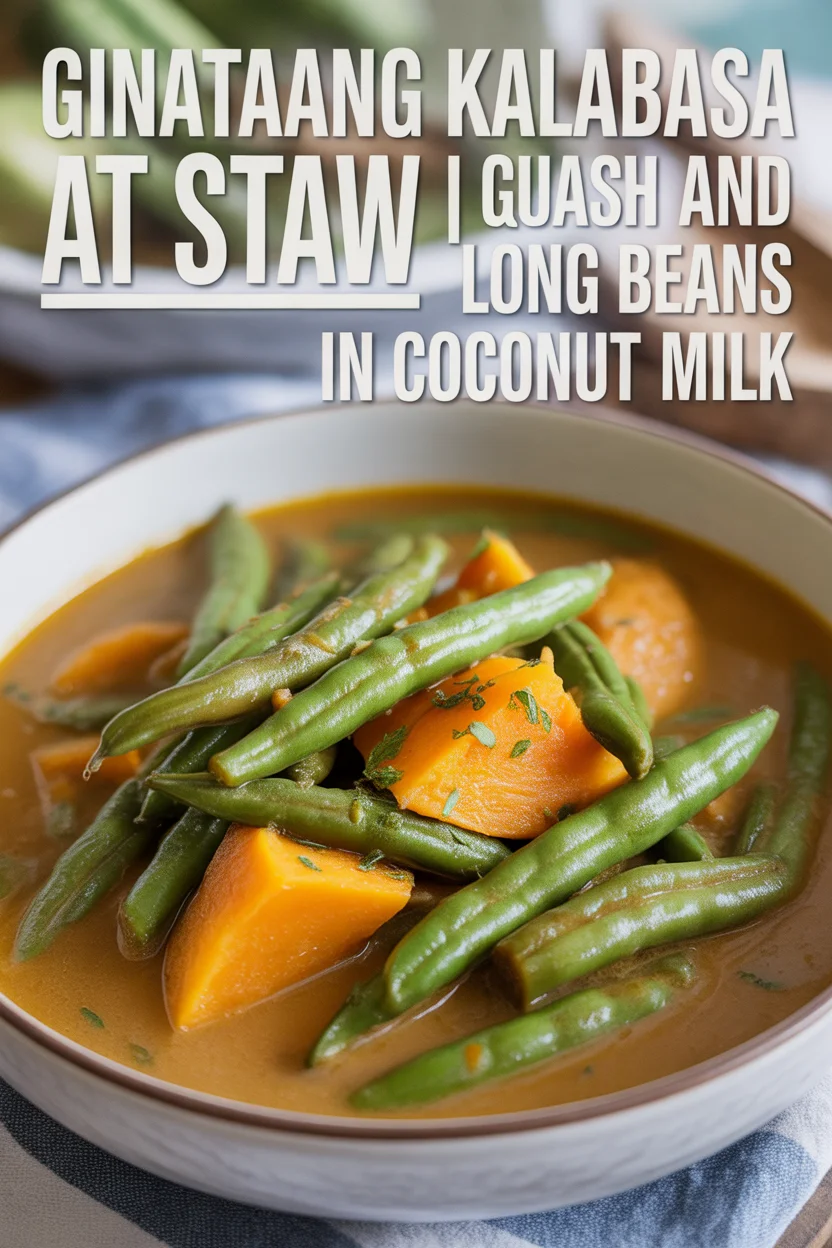 filipino ginataang kalabasa at sitaw