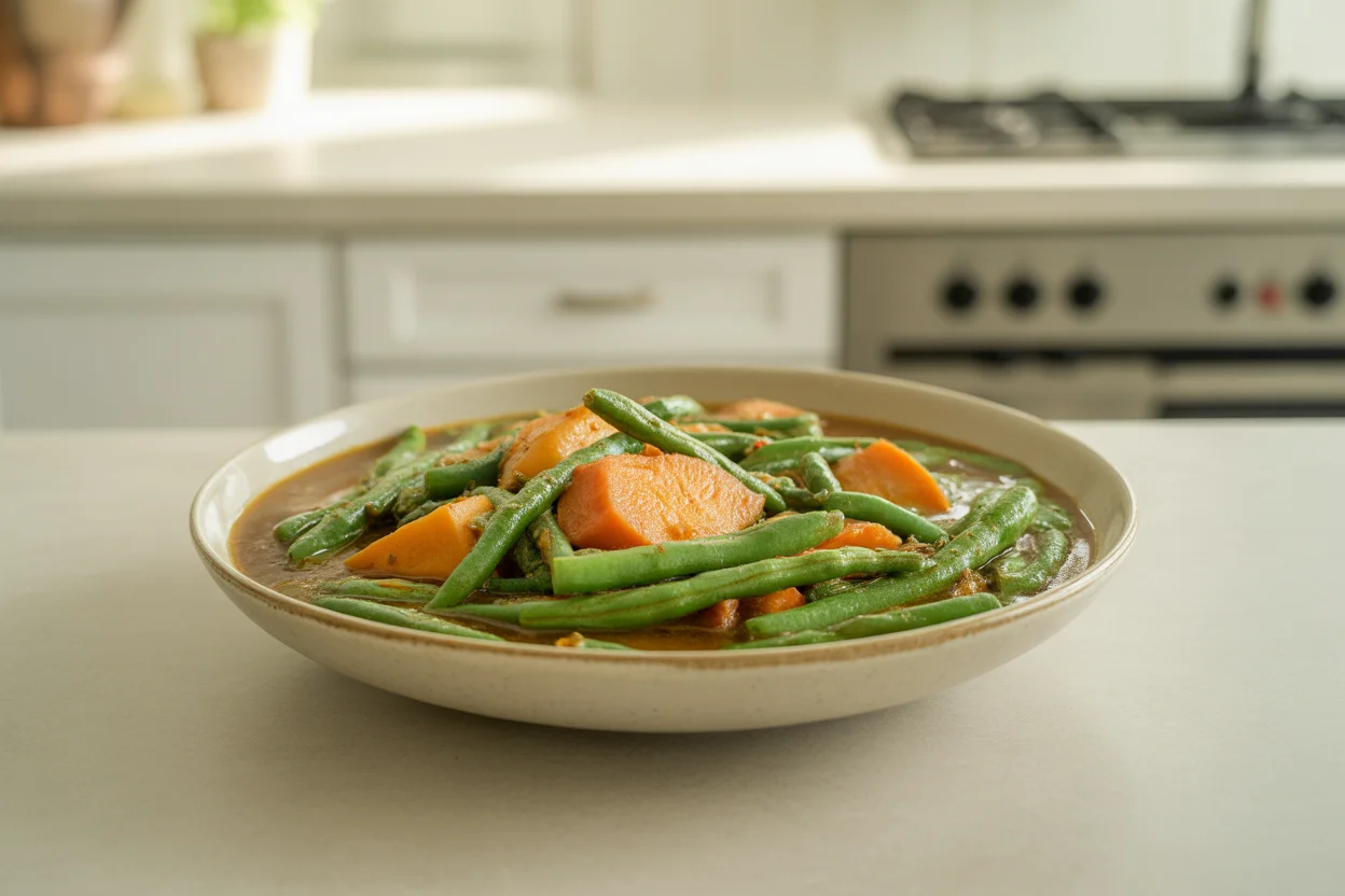 Ginataang Kalabasa at Sitaw — Squash and Long Beans in Coconut Milk
