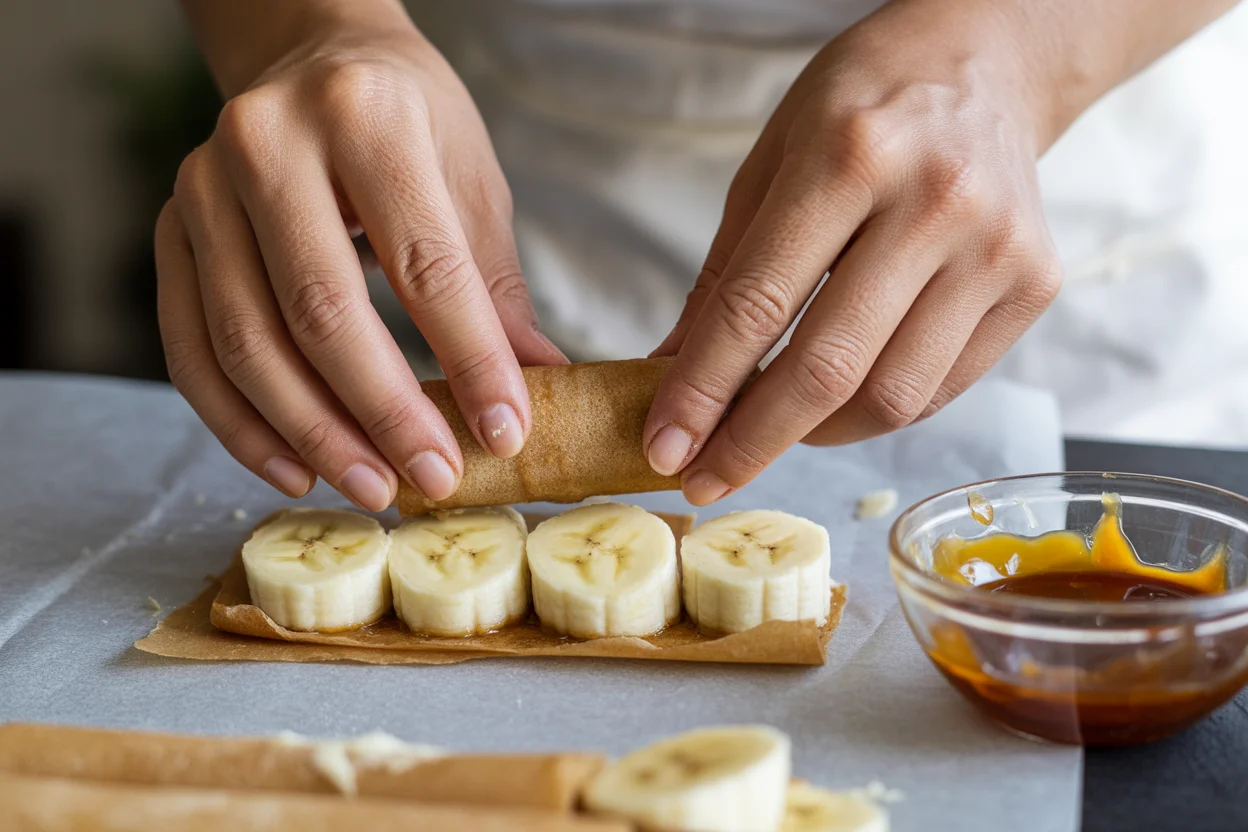 Turon — Filipino Banana Spring Rolls with Caramelized Sugar
