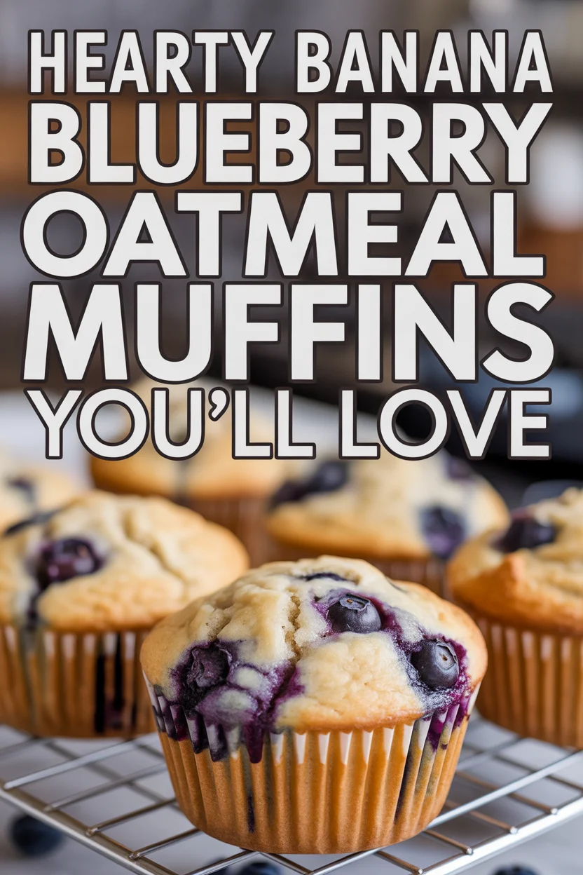 Banana Blueberry Oatmeal Muffins