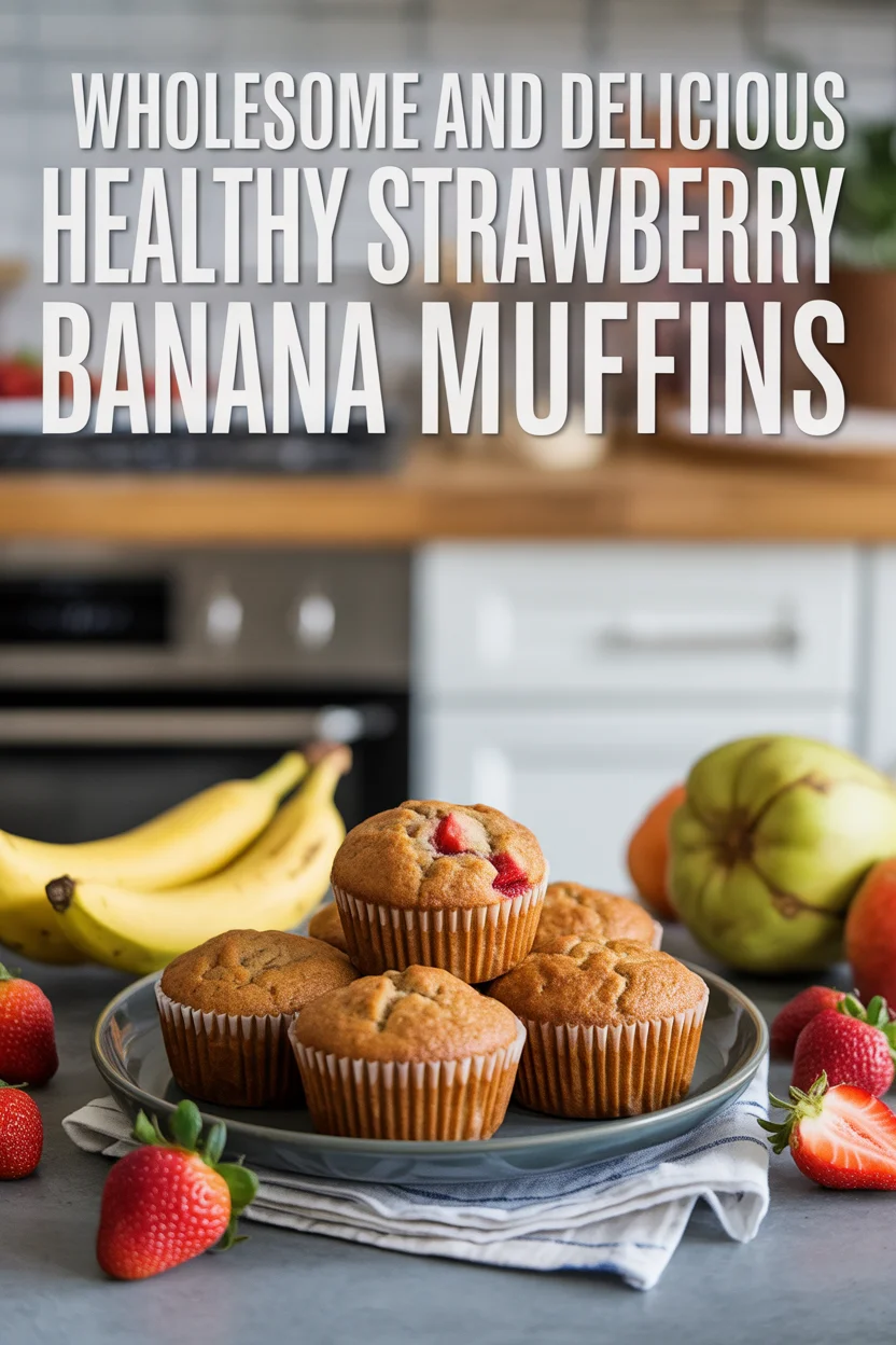 Wholesome and Delicious Healthy Strawberry Banana Muffins