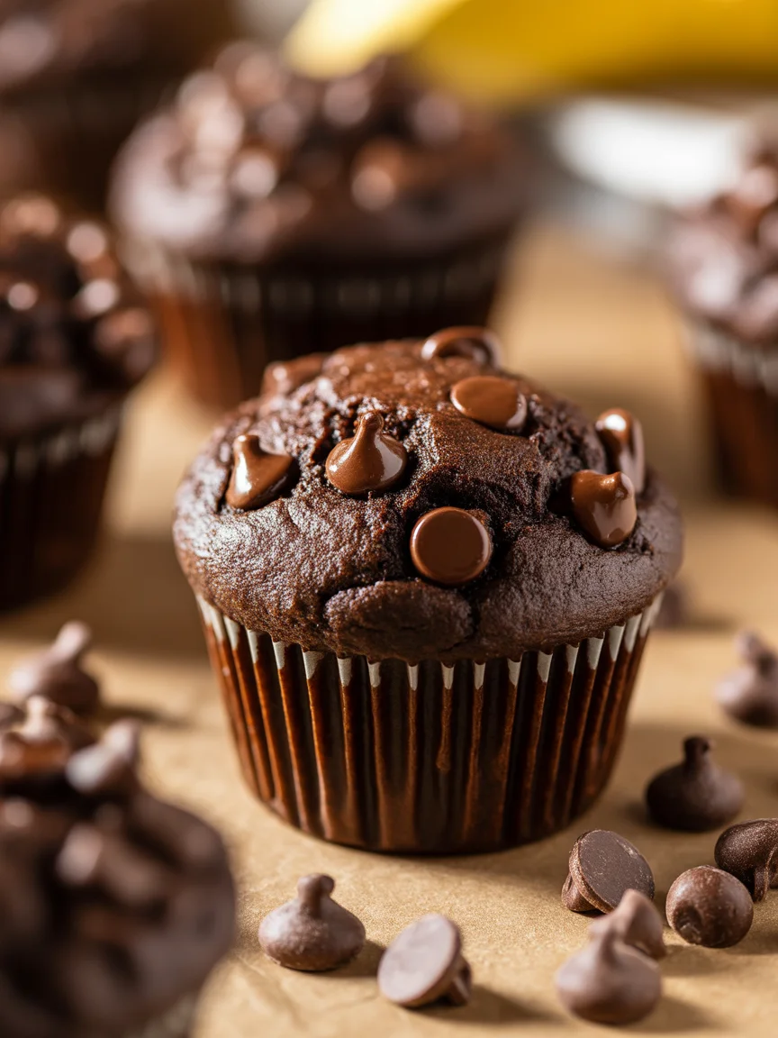 Chocolate Banana Protein Muffins