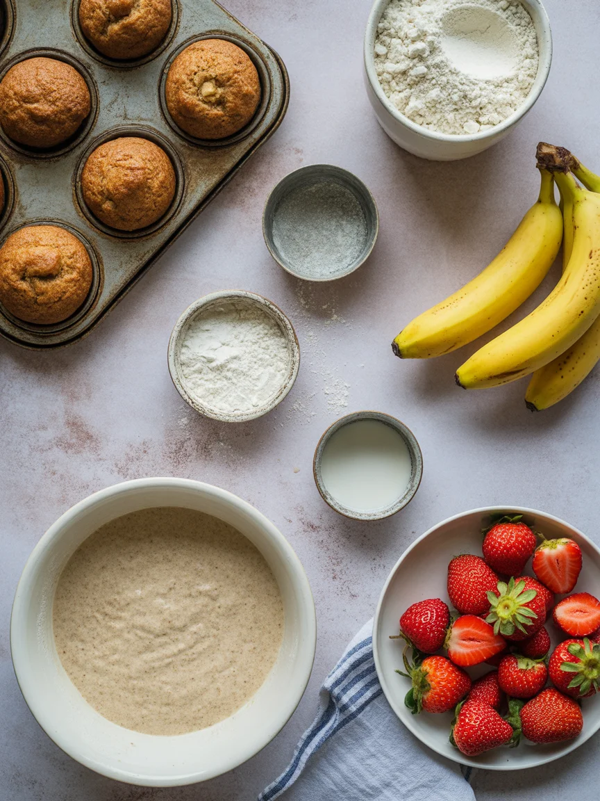 Wholesome and Delicious Healthy Strawberry Banana Muffins